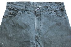 画像4: 90s USA製 Levi'sリーバイス 550 ペンキ飛び 先染め カラーデニムパンツ 緑 W36 L30★18 (4)