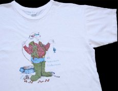 画像1: 80s USA製 Championチャンピオン All American Fisherman コットンTシャツ 白 XXL★特大 (1)