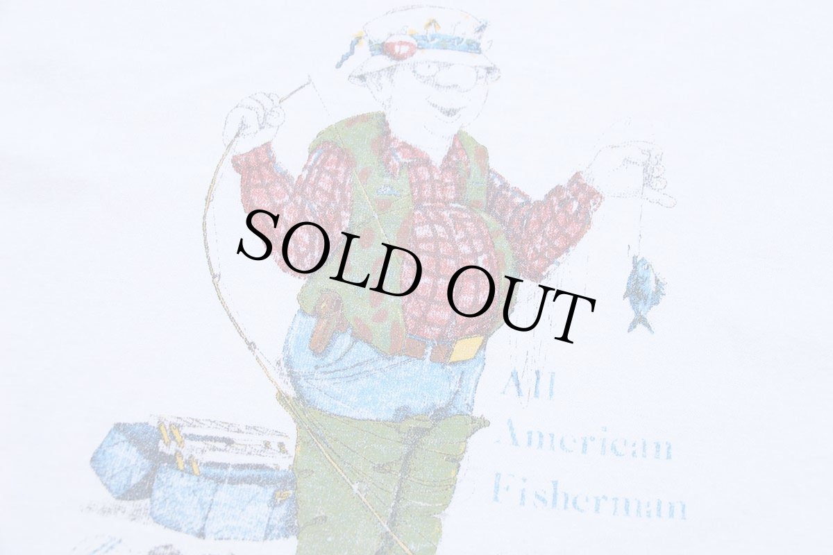 画像4: 80s USA製 Championチャンピオン All American Fisherman コットンTシャツ 白 XXL★特大 (4)