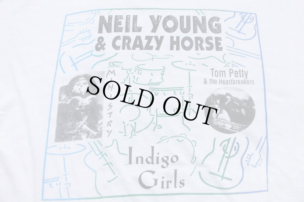 画像4: 90s PEARL JAM パールジャム NEIL YOUNG & CRAZY HORSE Tom Petty 両面プリント コットン バンドTシャツ 白 (4)