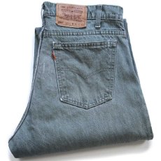 画像1: 90s USA製 Levi'sリーバイス 550 ペンキ飛び 先染め カラーデニムパンツ 緑 W36 L30★18 (1)