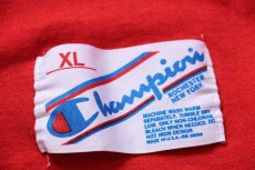 画像5: 80s USA製 Championチャンピオン NEBRASKA ATHLETIC DEPT. 三段中抜き ひび割れプリント フットボールTシャツ 赤 XL (5)