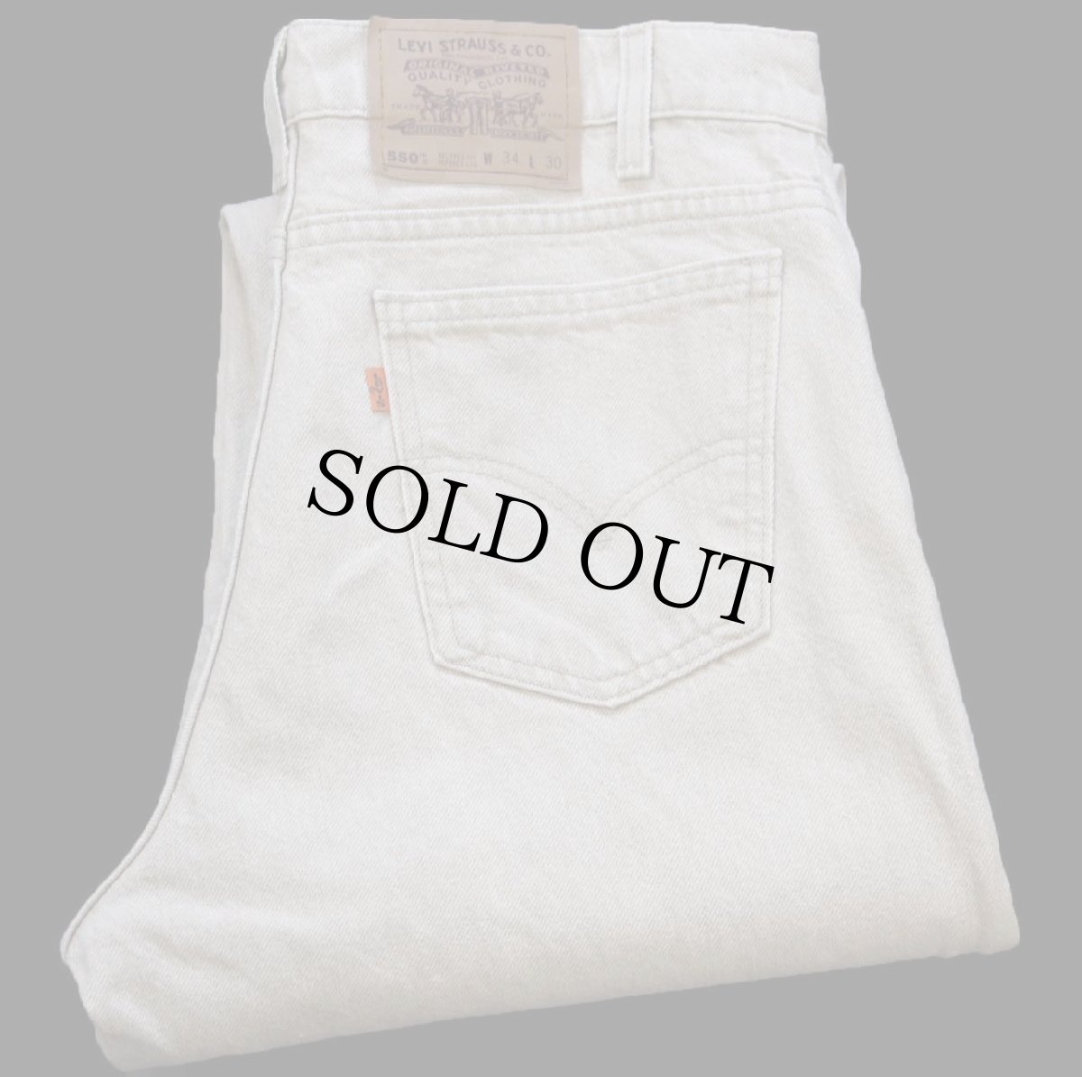 画像1: 90s USA製 Levi'sリーバイス 550 先染め カラーデニムパンツ カーキ W34★20 (1)