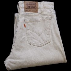 画像1: 90s USA製 Levi'sリーバイス 550 先染め カラーデニムパンツ カーキ W34★20 (1)