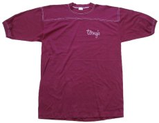 画像2: 80s USA製 tony's THE COOKBOOK アスレチックTシャツ ワインレッド XL (2)
