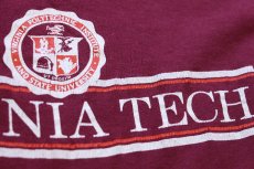 画像4: 90s USA製 JANSPORTジャンスポーツ VIRGINIA TECH ひび割れプリント コットンTシャツ バーガンディ XL (4)