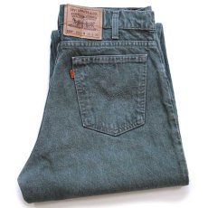 画像1: 90s USA製 Levi'sリーバイス 550 先染め カラーデニムパンツ 緑 W34 L30★19 (1)