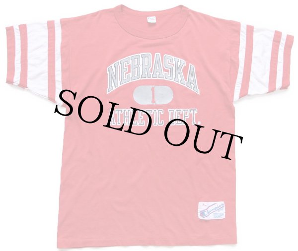80s USA製 Championチャンピオン NEBRASKA ATHLETIC DEPT. 三段中抜き