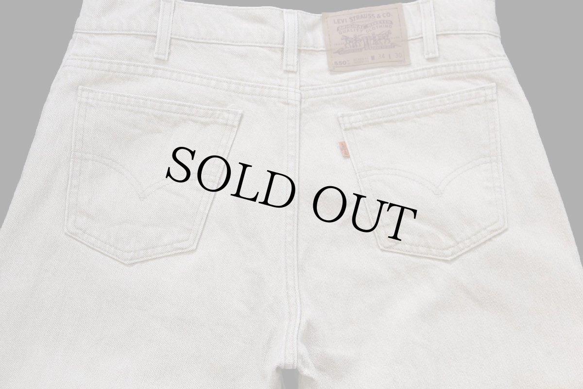 画像5: 90s USA製 Levi'sリーバイス 550 先染め カラーデニムパンツ カーキ W34★20 (5)