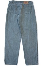 画像3: 90s USA製 Levi'sリーバイス 550 ペンキ飛び 先染め カラーデニムパンツ 緑 W36 L30★18 (3)