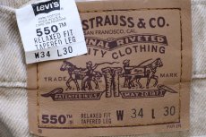 画像6: 90s USA製 Levi'sリーバイス 550 先染め カラーデニムパンツ カーキ W34★20 (6)