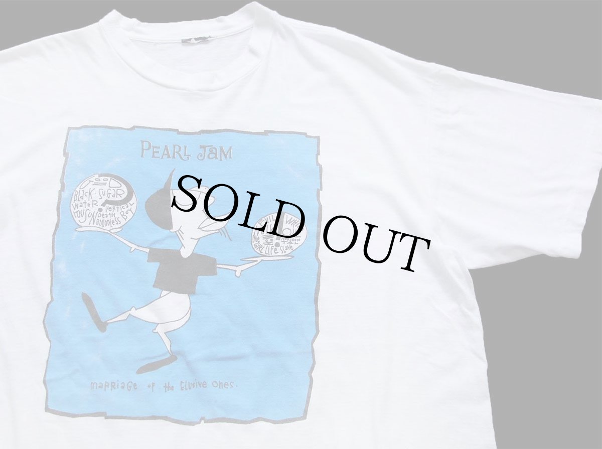 画像1: 90s PEARL JAM パールジャム NEIL YOUNG & CRAZY HORSE Tom Petty 両面プリント コットン バンドTシャツ 白 (1)