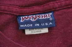 画像5: 90s USA製 JANSPORTジャンスポーツ VIRGINIA TECH ひび割れプリント コットンTシャツ バーガンディ XL (5)