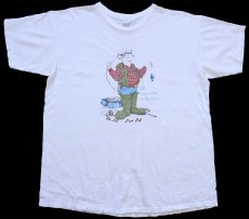 画像2: 80s USA製 Championチャンピオン All American Fisherman コットンTシャツ 白 XXL★特大 (2)