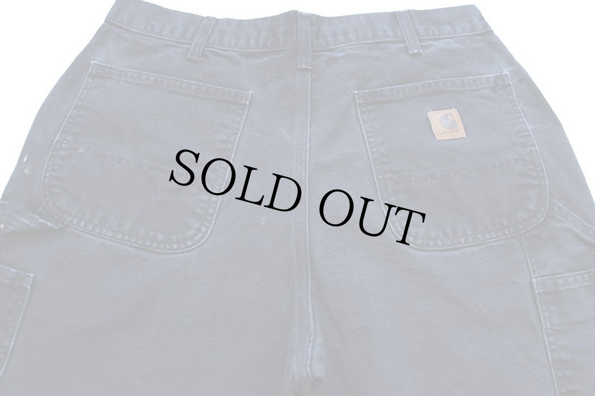 画像5: carharttカーハート ペンキ飛び ダック地 ペインターパンツ 黒 フェード W34 L32 (5)