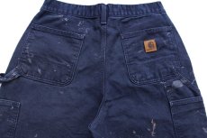 画像5: メキシコ製 carharttカーハート ペンキ飛び ダック地 ペインターパンツ ミッドナイト W30 L32★C (5)