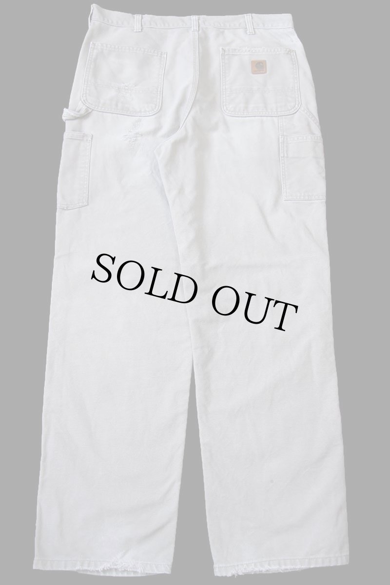 画像3: carharttカーハート ダメージ ダック地 ペインターパンツ グレー W36 L34 (3)