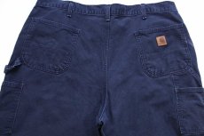 画像5: メキシコ製 carharttカーハート ダメージ&ブリーチ ダック地 ペインターパンツ ミッドナイト W42 L32 (5)