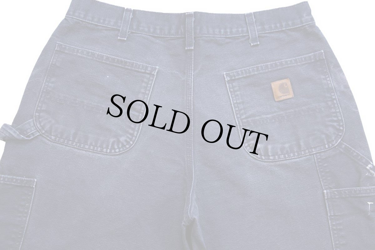 画像5: メキシコ製 carharttカーハート ペンキ飛び ダック地 ペインターパンツ ミッドナイト フェード W34 L30★E (5)