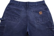 画像5: メキシコ製 carharttカーハート ペンキ飛び ダック地 ペインターパンツ ミッドナイト フェード W34 L30★E (5)