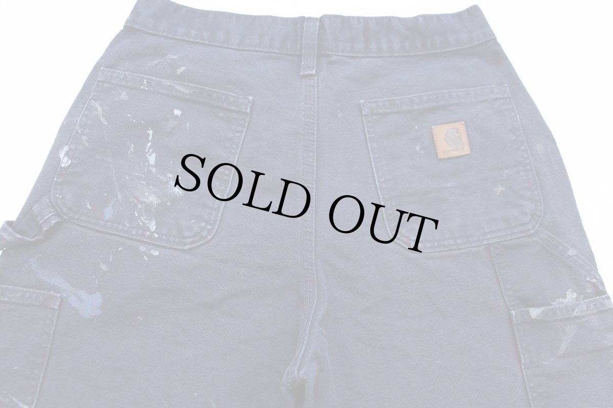 画像5: メキシコ製 carharttカーハート ペンキ飛び ダック地 ペインターパンツ ミッドナイト W30 L32★A (5)