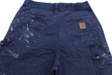 画像5: メキシコ製 carharttカーハート ペンキ飛び ダック地 ペインターパンツ ミッドナイト W30 L32★A (5)