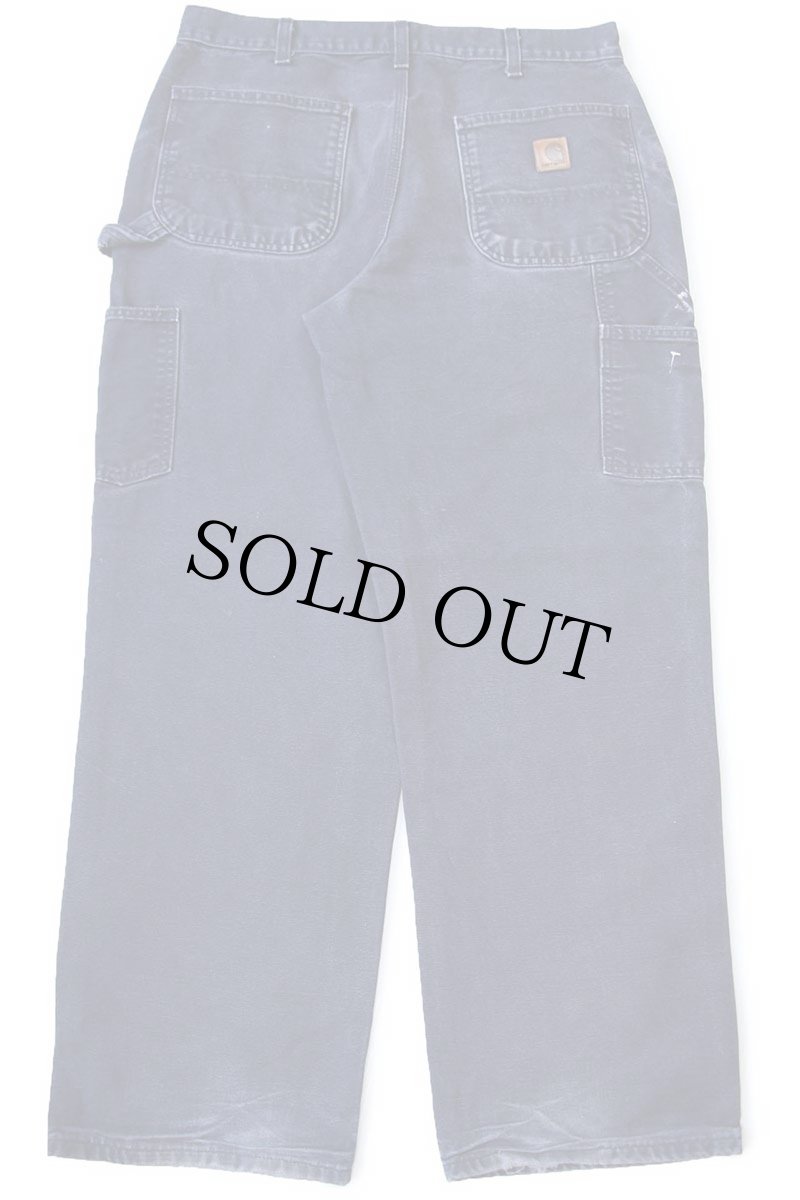 画像3: メキシコ製 carharttカーハート ペンキ飛び ダック地 ペインターパンツ ミッドナイト フェード W34 L30★E (3)