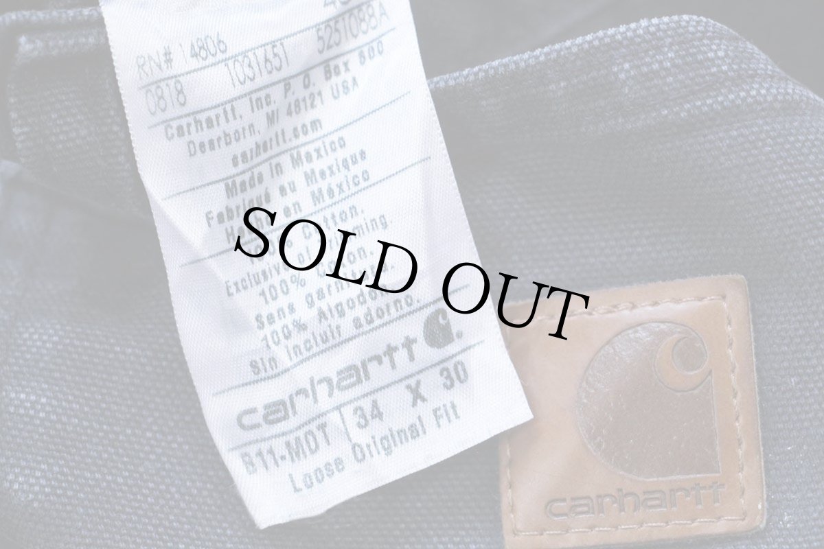 画像6: メキシコ製 carharttカーハート ペンキ飛び ダック地 ペインターパンツ ミッドナイト W34 L30★D (6)