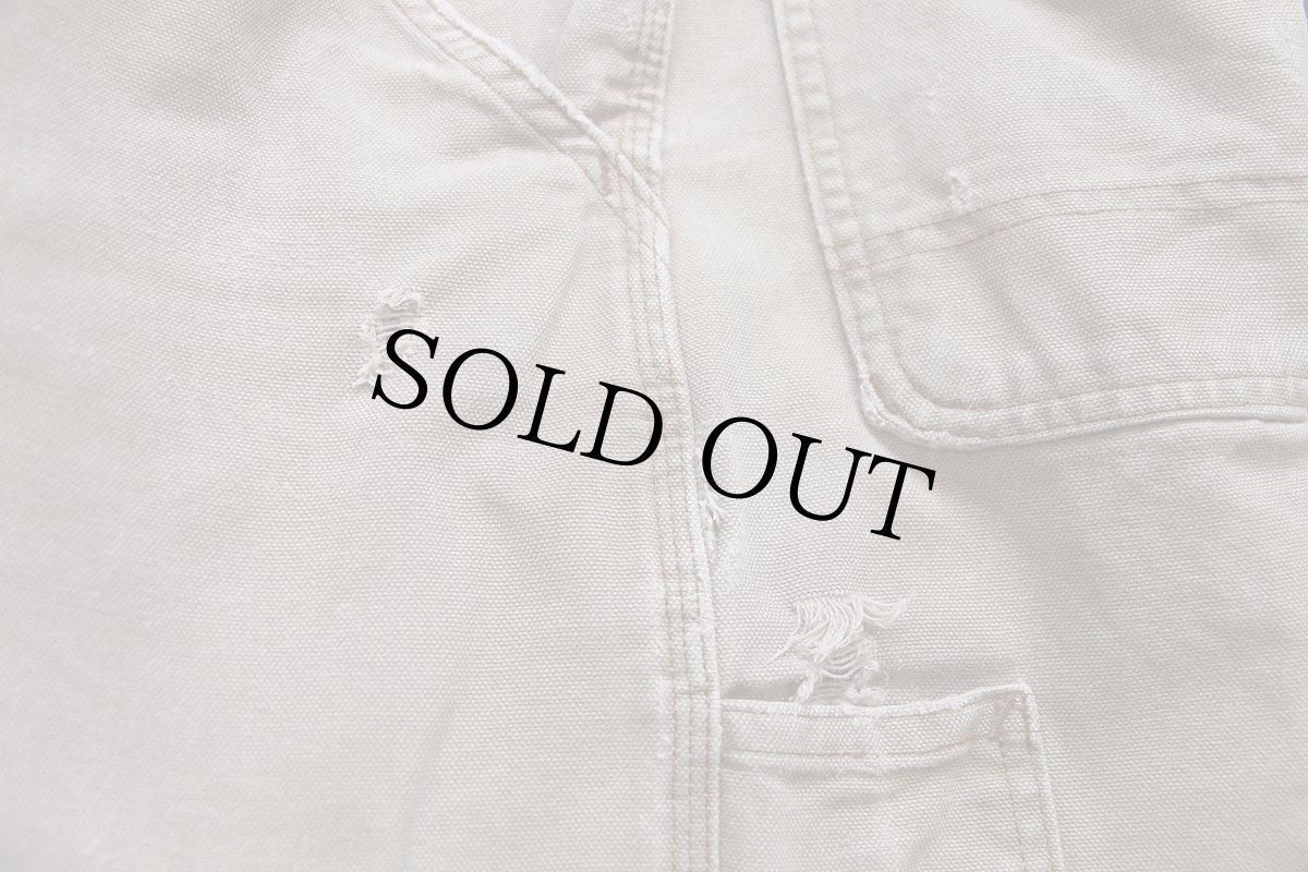 画像7: carharttカーハート ダメージ ダック地 ペインターパンツ グレーベージュ W30 L34 (7)