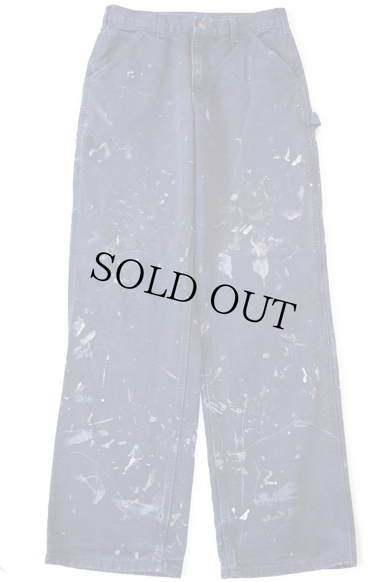 画像2: メキシコ製 carharttカーハート ペンキ飛び ダック地 ペインターパンツ ミッドナイト W30 L32★A (2)