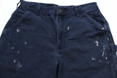 画像4: carharttカーハート ペンキ飛び ダック地 ペインターパンツ 黒 フェード W34 L32 (4)