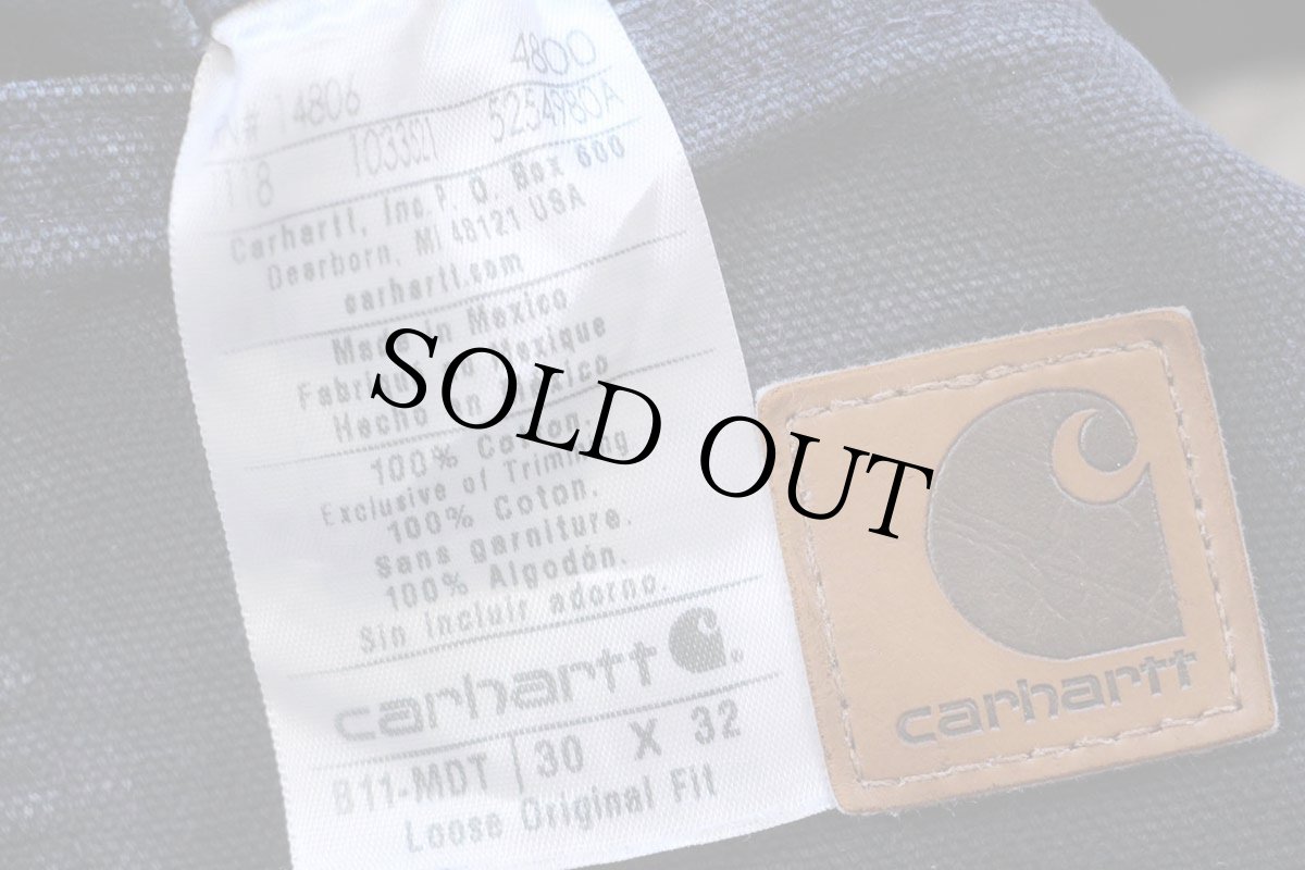 画像6: メキシコ製 carharttカーハート ペンキ飛び ダック地 ペインターパンツ ミッドナイト W30 L32★A (6)