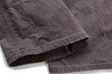 画像8: メキシコ製 carharttカーハート ペンキ飛び ダック地 ペインターパンツ 焦げ茶 W42 L32 (8)
