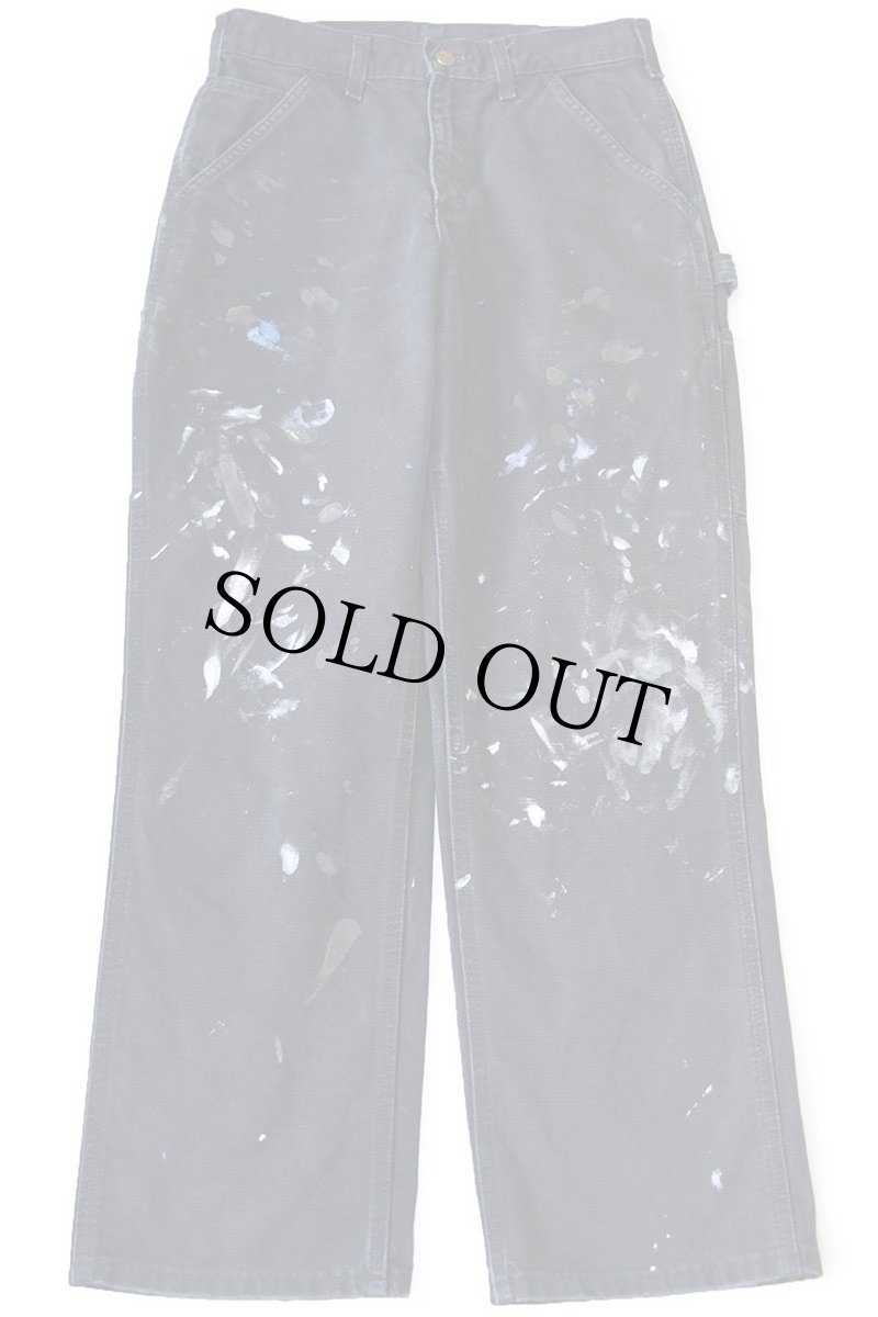 画像2: メキシコ製 carharttカーハート ペンキ飛び ダック地 ペインターパンツ 黒 W29 L30 (2)