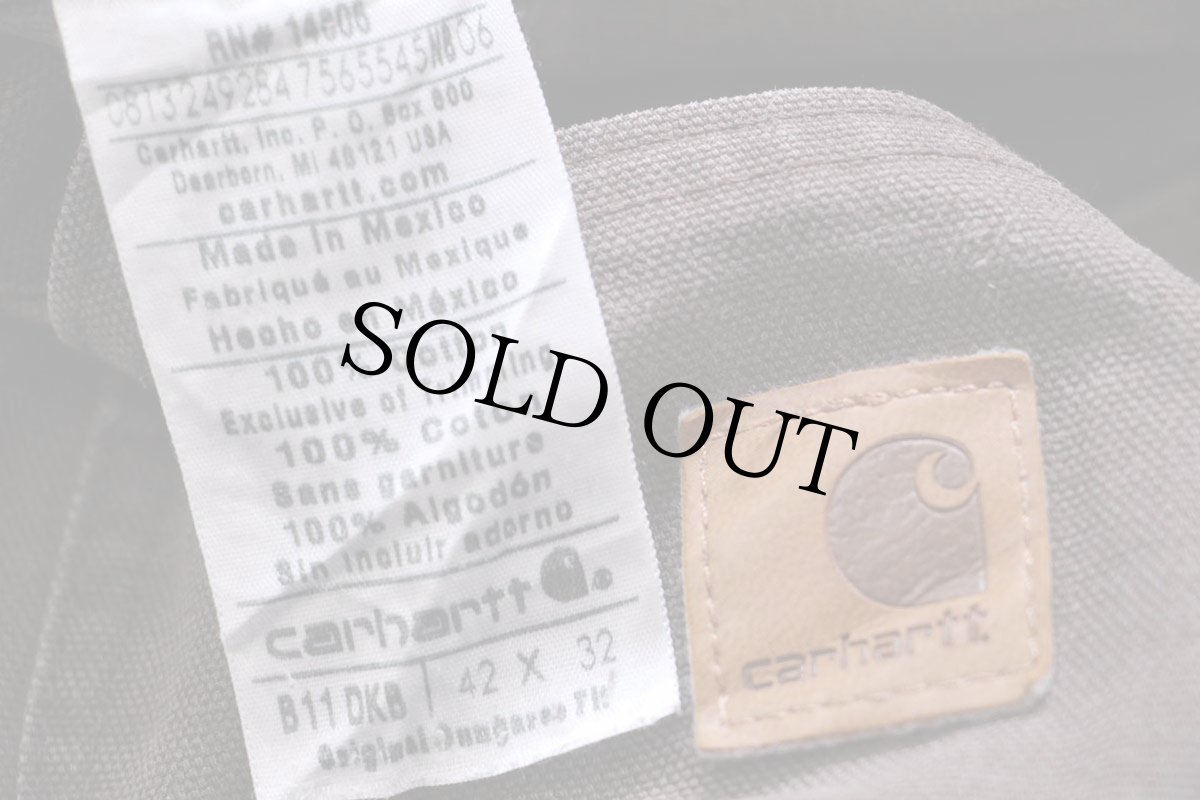 画像6: メキシコ製 carharttカーハート ペンキ飛び ダック地 ペインターパンツ 焦げ茶 W42 L32 (6)