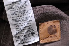 画像6: メキシコ製 carharttカーハート ペンキ飛び ダック地 ペインターパンツ 焦げ茶 W42 L32 (6)