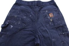 画像5: メキシコ製 carharttカーハート ペンキ飛び ダック地 ペインターパンツ ミッドナイト W30 L32★B (5)
