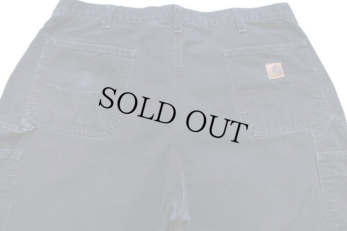 画像5: 00s メキシコ製 carharttカーハート ブリーチ飛び ダック地 ペインターパンツ 黒 W40 L32 (5)