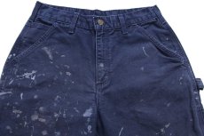 画像4: メキシコ製 carharttカーハート ペンキ飛び ダック地 ペインターパンツ ミッドナイト W30 L32★C (4)