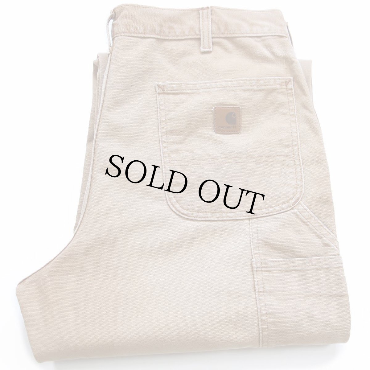 画像1: carharttカーハート ダック地 ペインターパンツ 茶 フェード W36 L32 (1)