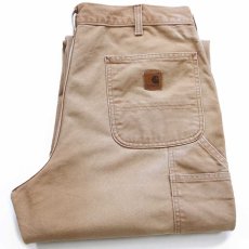 画像1: carharttカーハート ダック地 ペインターパンツ 茶 フェード W36 L32 (1)