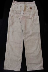 画像3: carharttカーハート ダメージ ダック地 ペインターパンツ グレーベージュ W30 L34 (3)