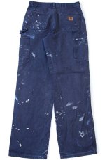 画像3: メキシコ製 carharttカーハート ペンキ飛び ダック地 ペインターパンツ ミッドナイト W30 L32★A (3)