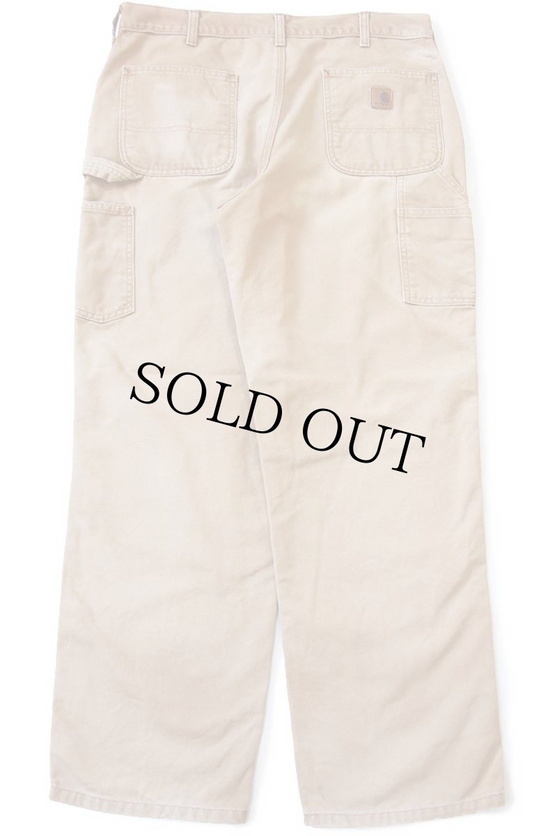 画像3: carharttカーハート ダック地 ペインターパンツ 茶 フェード W36 L32 (3)