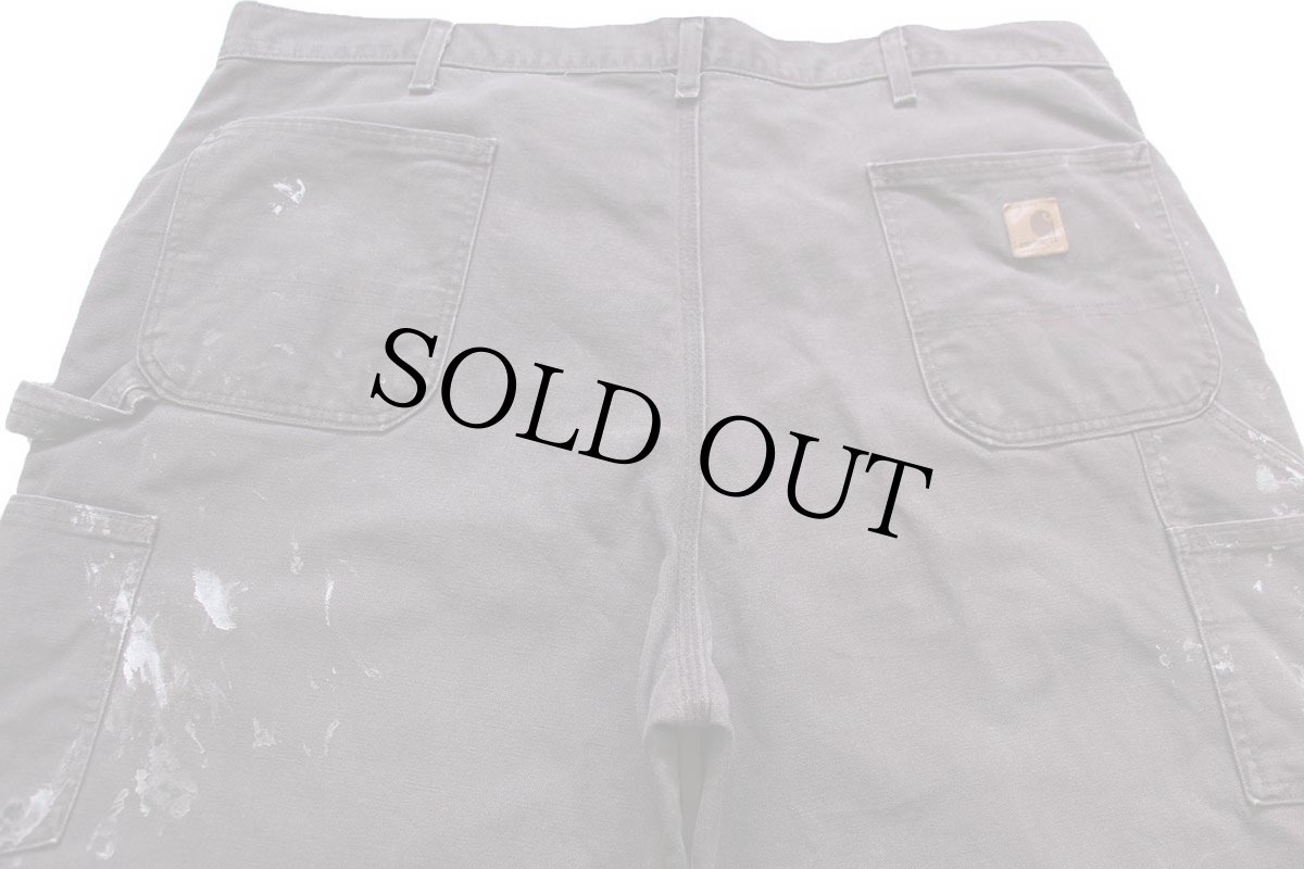 画像5: メキシコ製 carharttカーハート ペンキ飛び ダック地 ペインターパンツ 焦げ茶 W42 L32 (5)