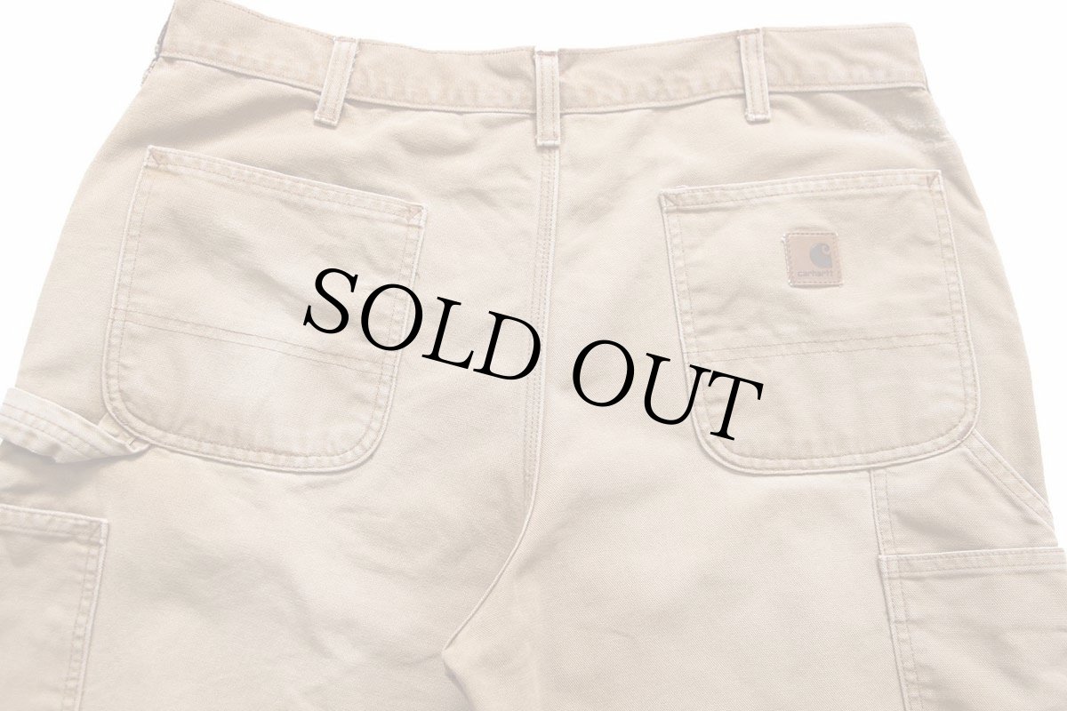 画像5: carharttカーハート ダック地 ペインターパンツ 茶 フェード W36 L32 (5)