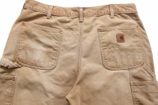 画像5: carharttカーハート ダック地 ペインターパンツ 茶 フェード W36 L32 (5)