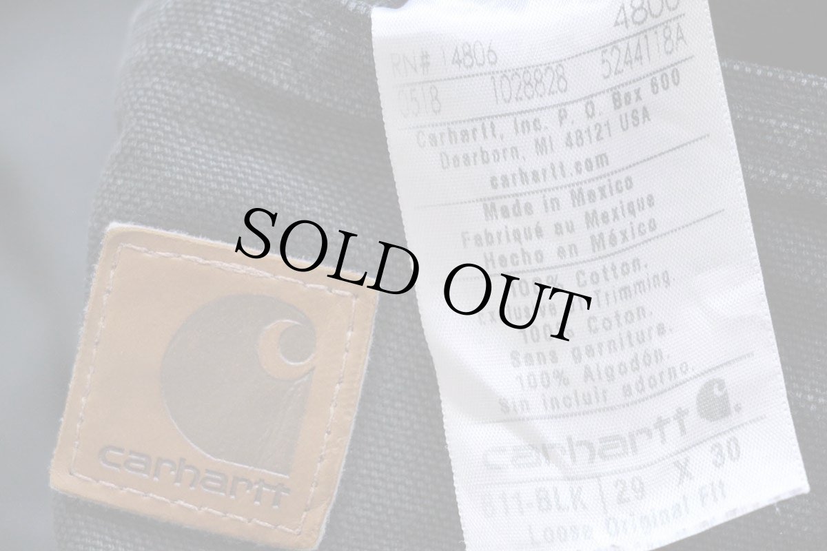 画像6: メキシコ製 carharttカーハート ペンキ飛び ダック地 ペインターパンツ 黒 W29 L30 (6)