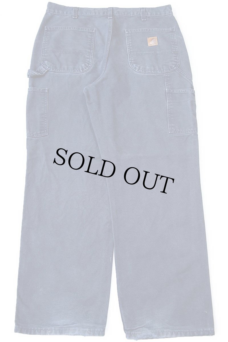 画像3: メキシコ製 carharttカーハート ペンキ飛び ダック地 ペインターパンツ ミッドナイト W34 L30★D (3)