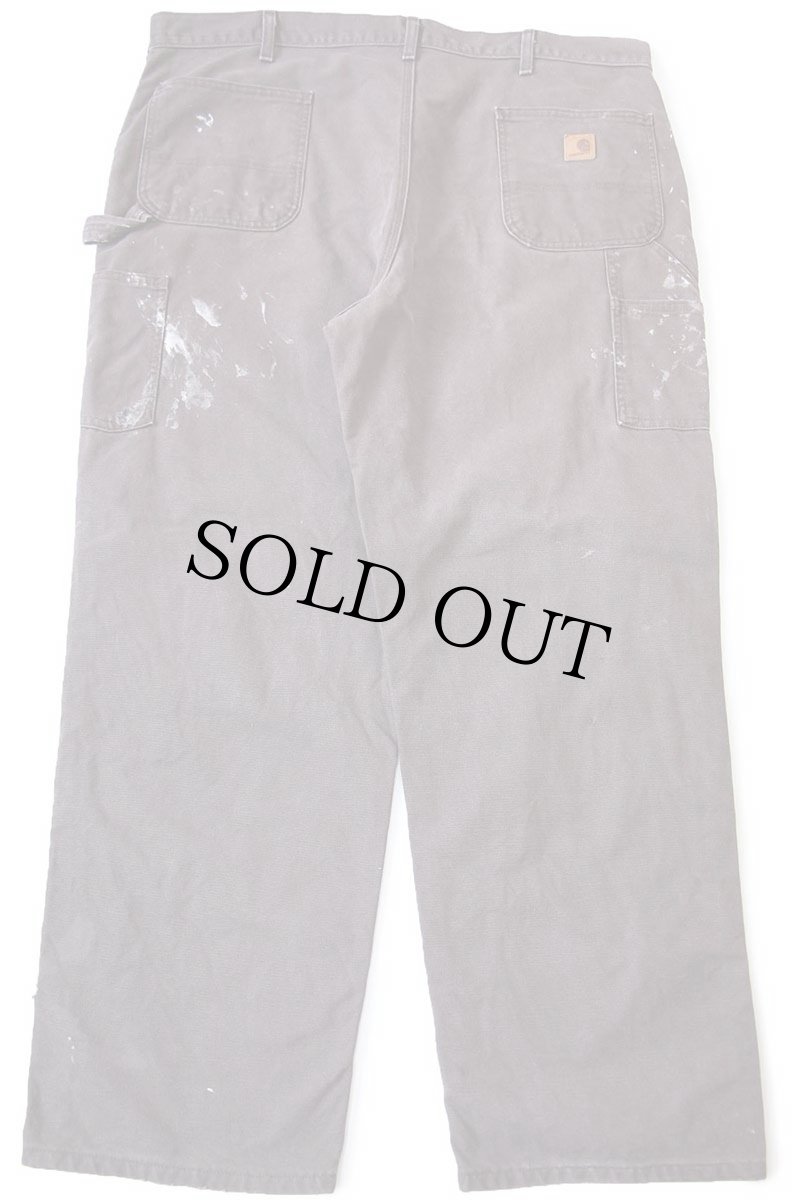 画像3: メキシコ製 carharttカーハート ペンキ飛び ダック地 ペインターパンツ 焦げ茶 W42 L32 (3)